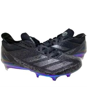 Size 14 Men's Adidas AdiZero Electric Black Football Cleats IE4414 NEW